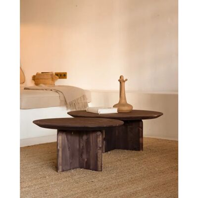 Decowood - Table basse en sapin massif - Ø80cm - Publicité Decowood - Table basse en sapin massif - Ø80cm - Publicité