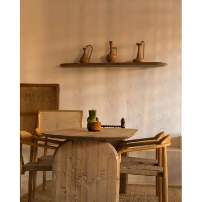 Estante de Pared en Roble Oscuro - 180cm - Madera Maciza, Artesanal Estante de Pared en Roble Oscuro - 180cm - Madera Maciza, Artesanal
