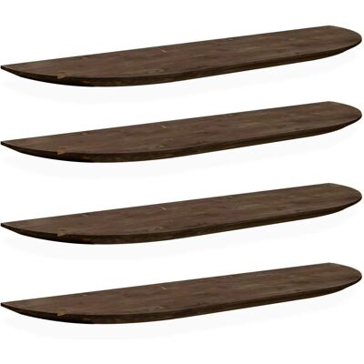 Decowood Pack 4 Estanterías de madera maciza nogal 180x3,2x19,65cm Decowood Pack 4 Estanterías de madera maciza nogal 180x3,2x19,65cm
