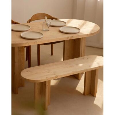 Decowood - Banco de madera de abeto maciza - 120x45cm - Hecho a mano en madera natural Decowood - Banco de madera de abeto maciza - 120x45cm - Hecho a mano en madera natural