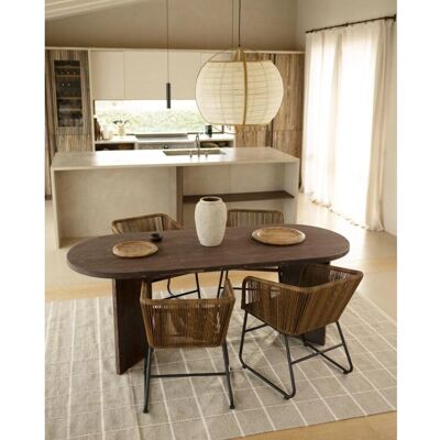 Decowood Modèle Noyer Osaka - Table à manger 160x75cm - Publicité Decowood Modèle Noyer Osaka - Table à manger 160x75cm - Publicité
