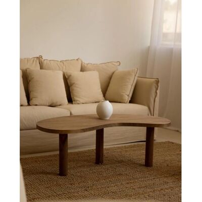 Mesa de centro en roble oscuro 100x40cm - GINA - DECOWOOD Mesa de centro en roble oscuro 100x40cm - GINA - DECOWOOD
