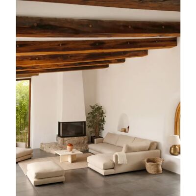 DECOWOOD Sofá 3/4 Plazas Beige con Chaise - Muebles DECOWOOD Sofá 3/4 Plazas Beige con Chaise - Muebles