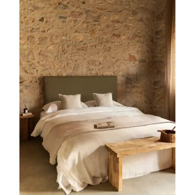DECOWOOD - Cabecero tapizado desenfundable de lino verde 160x110cm - Headboard DECOWOOD - Cabecero tapizado desenfundable de lino verde 160x110cm - Headboard