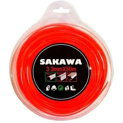 Filo di Nylon SAKAWA 3.3x50m - Rotondo, Rosso, Sostituzione Filo di Nylon SAKAWA 3.3x50m - Rotondo, Rosso, Sostituzione