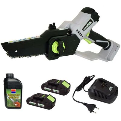 AKITA Sierra de Cadena Mini 20V - Tensión Automática, 2 Baterías AKITA Sierra de Cadena Mini 20V - Tensión Automática, 2 Baterías