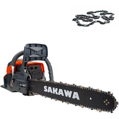 Sakawa CS60T Motosega a benzina 58cc - Professionale, Avvio facile, 2 catene Sakawa CS60T Motosega a benzina 58cc - Professionale, Avvio facile, 2 catene