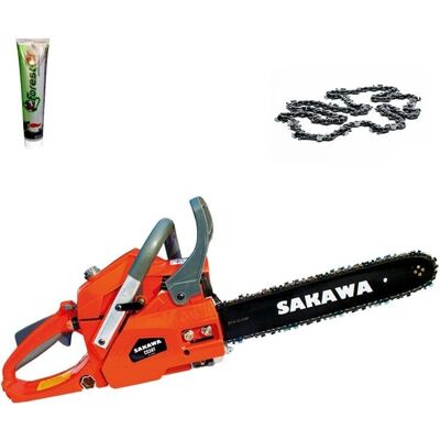 Motosega a benzina SAKAWA 38cc Leggera 14" + Olio 2 tempi 125ml + Catena Motosega a benzina SAKAWA 38cc Leggera 14" + Olio 2 tempi 125ml + Catena