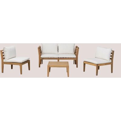 Sklum - Gartenset mit 4-teiligem modularen Sofa & Tisch Sklum - Gartenset mit 4-teiligem modularen Sofa & Tisch
