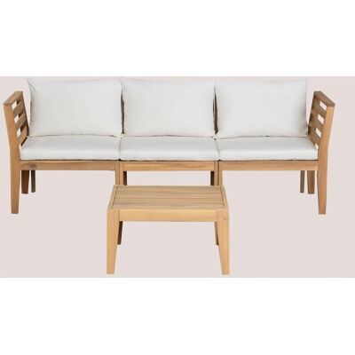 Sklum Gartenset - 3 Teile mit Armlehnen und Couchtisch - Weiß Sklum Gartenset - 3 Teile mit Armlehnen und Couchtisch - Weiß