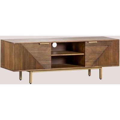 Mueble TV en Madera de Mango Sklum - 150-180cm - Elegante Almacenamiento Mueble TV en Madera de Mango Sklum - 150-180cm - Elegante Almacenamiento