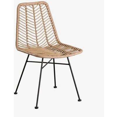 Sklum - Pack 4 Gartenstühle aus synthetischem Rattan Gouda Natürliche Schwarz Sklum - Pack 4 Gartenstühle aus synthetischem Rattan Gouda Natürliche Schwarz