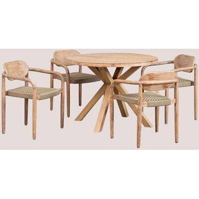 Set de Comedor Redondo Sklum con 4 Sillas - Diseño Rústico Modern Set de Comedor Redondo Sklum con 4 Sillas - Diseño Rústico Modern