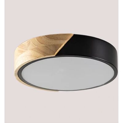 Plafonnier LED SKLUM Black&Natural - Jan - Design Moderne - 23cm - Publicité Plafonnier LED SKLUM Black&Natural - Jan - Design Moderne - 23cm - Publicité