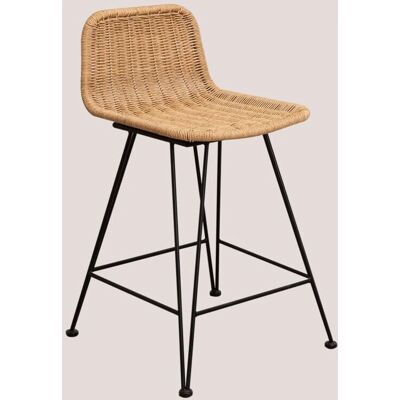 Sklum Sunset Vali Hoher Hocker - Boho Stil, Synthetischer Rattan, Stahlbeine Sklum Sunset Vali Hoher Hocker - Boho Stil, Synthetischer Rattan, Stahlbeine