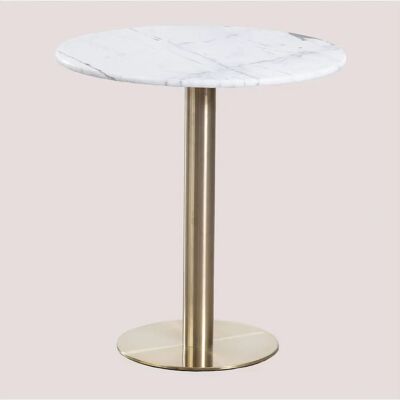 Sklum - Mesa de Bar Redonda en Mármol Cosmopolitan Ø70 cm Blanco Champán - Mesa de Bar Sklum - Mesa de Bar Redonda en Mármol Cosmopolitan Ø70 cm Blanco Champán - Mesa de Bar