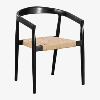 Conjunto de 4 Sillas de Comedor de Teca SKLUM - Negro y Claro Conjunto de 4 Sillas de Comedor de Teca SKLUM - Negro y Claro