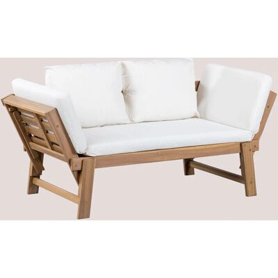 Sklum Sofá de Jardín Ajustable Madera de Acacia Blanco - Gardenia Sklum Sofá de Jardín Ajustable Madera de Acacia Blanco - Gardenia
