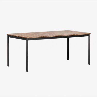 Mesa de Jardín Artus de Sklum - Rectangular en Acero y Madera de Acacia 160x90cm Mesa de Jardín Artus de Sklum - Rectangular en Acero y Madera de Acacia 160x90cm