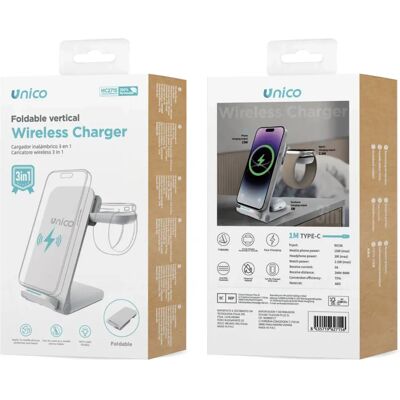 UNICO - HC2715 - Blanco - Qi 3-in-1 - Charging Station UNICO - HC2715 - Blanco - Qi 3-in-1 - Charging Station