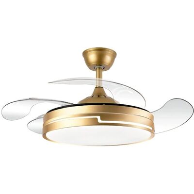 Bilake Ventilador de Techo Dorado con Luz - Aspas Retráctiles - Motor DC Silencioso Bilake Ventilador de Techo Dorado con Luz - Aspas Retráctiles - Motor DC Silencioso