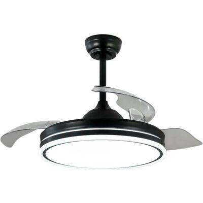 Bilake Modelo - Ventilador de Techo con Aspas Retráctiles y Luz LED - Negro Moderno Bilake Modelo - Ventilador de Techo con Aspas Retráctiles y Luz LED - Negro Moderno