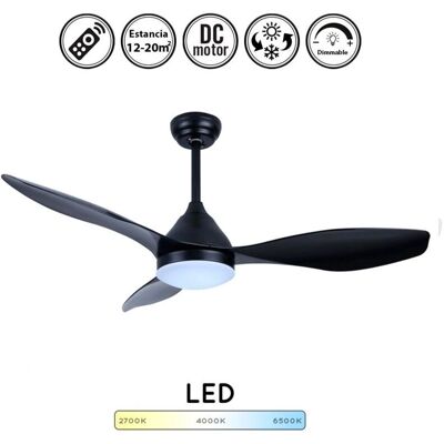 Ventilador de Techo Negro BILAKE - Slim con Luz, 20W, 1900Lm, 2 Tamaños Ventilador de Techo Negro BILAKE - Slim con Luz, 20W, 1900Lm, 2 Tamaños