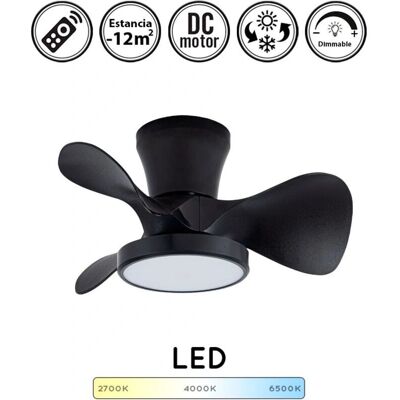 Bilake Mini Ventilador de Techo Negro con Luz - Habitación Pequeña Bilake Mini Ventilador de Techo Negro con Luz - Habitación Pequeña