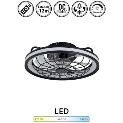 Bilake Ventilador de Techo Negro Rafale con Luz - Techo Bajo 50W 4800Lm Bilake Ventilador de Techo Negro Rafale con Luz - Techo Bajo 50W 4800Lm