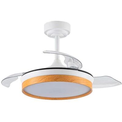 Ventilador de techo nórdico blanco haya BILAKE con luz - Pequeño Ventilador de techo nórdico blanco haya BILAKE con luz - Pequeño