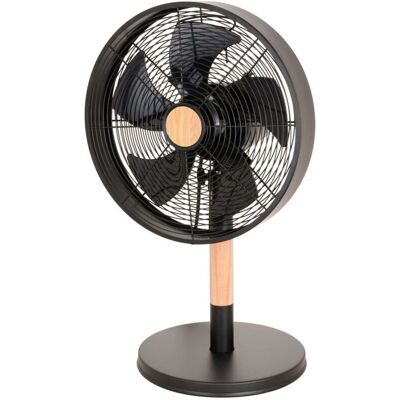 BILAKE Ventilador de sobremesa negro y haya BILAKE Ventilador de sobremesa negro y haya