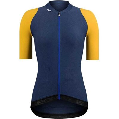Maglietta Etxeondo Summum a manica corta blu giallo senape donna - Cycling Jersey Maglietta Etxeondo Summum a manica corta blu giallo senape donna - Cycling Jersey