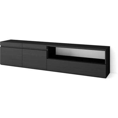 SKRAUT HOME Modern zwart TV-meubel - Geschikt voor 80 inch TV's SKRAUT HOME Modern zwart TV-meubel - Geschikt voor 80 inch TV's