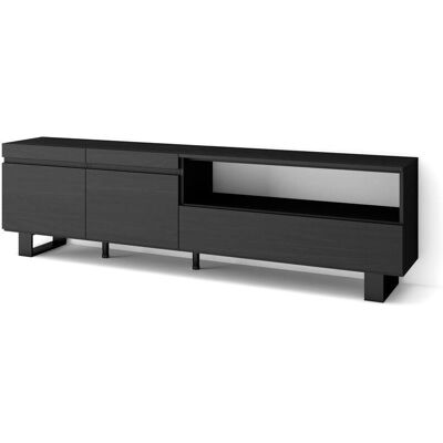 Skraut Home Meuble TV Noir Style Industriel Design Moderne Skraut Home Meuble TV Noir Style Industriel Design Moderne