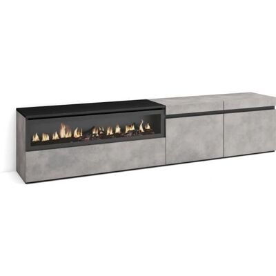 Skraut Home - TV Möbel mit Elektrokamin - Modernes Design Skraut Home - TV Möbel mit Elektrokamin - Modernes Design