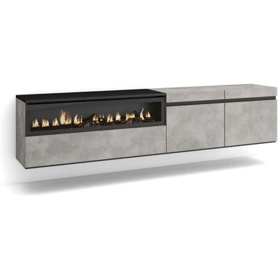 Meuble TV Skraut Home avec Cheminée Électrique - Rangement Meuble TV Skraut Home avec Cheminée Électrique - Rangement