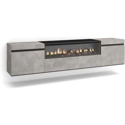 Meuble TV Murale Skraut Home avec Cheminée Électrique - Style Moderne Meuble TV Murale Skraut Home avec Cheminée Électrique - Style Moderne