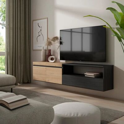 Mueble TV Colgado Skraut Home - Estilo Moderno 200x45x35cm Mueble TV Colgado Skraut Home - Estilo Moderno 200x45x35cm