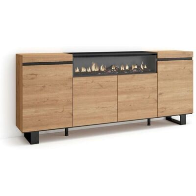 Skraut Home - Credenza, 200x87x35cm, 4 Portes - Style Industriel Moderne - Publicité Skraut Home - Credenza, 200x87x35cm, 4 Portes - Style Industriel Moderne - Publicité