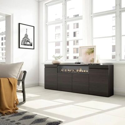 Skraut Home Buffet Moderne - 200x75x35cm - Noir Skraut Home Buffet Moderne - 200x75x35cm - Noir