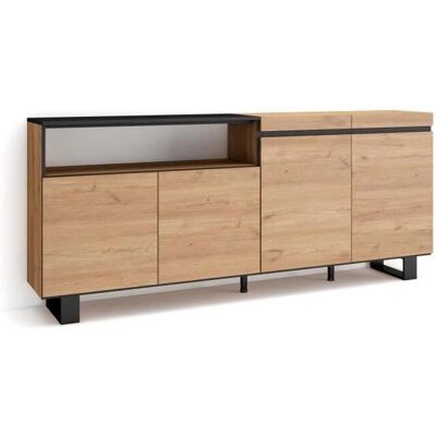Skraut Home - Industrieller Stil Sideboard mit Großem Stauraum - 200x87x35cm Skraut Home - Industrieller Stil Sideboard mit Großem Stauraum - 200x87x35cm