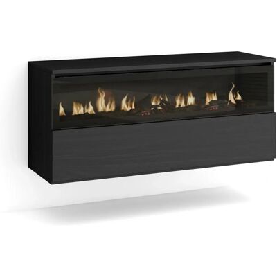 SKRAUT HOME Elektrischer Kamin LED Modern Schwarz - 102x45x35cm SKRAUT HOME Elektrischer Kamin LED Modern Schwarz - 102x45x35cm