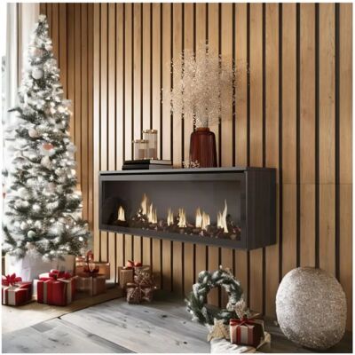 SKRAUT HOME Elektrischer Kamin LED Modernes Design Kein Heizgerät - 107x38x25cm SKRAUT HOME Elektrischer Kamin LED Modernes Design Kein Heizgerät - 107x38x25cm