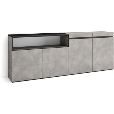 Skraut Home - Aparador 102x75x35cm - Estilo Moderno Cemento Skraut Home - Aparador 102x75x35cm - Estilo Moderno Cemento