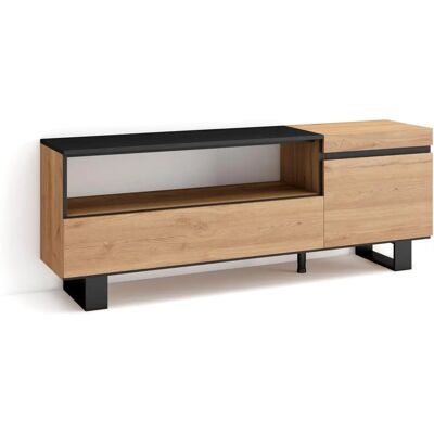 Skraut Home TV Meubel - Industriële houten poten - Media-opslag - 150x57x35cm - Geschikt voor 65" TV Skraut Home TV Meubel - Industriële houten poten - Media-opslag - 150x57x35cm - Geschikt voor 65" TV
