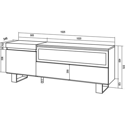 Skraut Home - TV Meubel met Industrieel Ontwerp - 150x57x35cm Skraut Home - TV Meubel met Industrieel Ontwerp - 150x57x35cm