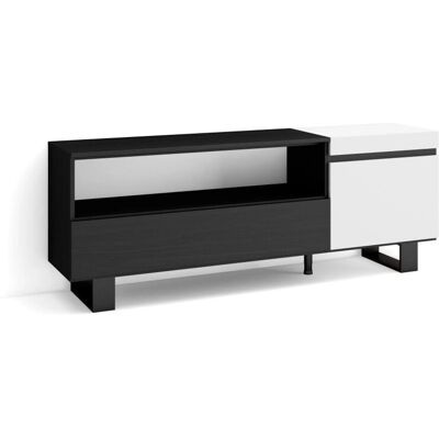 Skraut Home - Mueble de TV Estilo Industrial - Blanco y Negro Skraut Home - Mueble de TV Estilo Industrial - Blanco y Negro