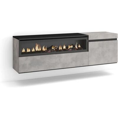 SKRAUT HOME TV-Möbel - 150x45x35cm - Elektrischer Kamin - Wandmontage SKRAUT HOME TV-Möbel - 150x45x35cm - Elektrischer Kamin - Wandmontage