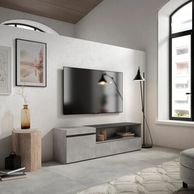 Skraut Home - Mueble TV - Moderno, Cemento, 150x45x35cm Skraut Home - Mueble TV - Moderno, Cemento, 150x45x35cm