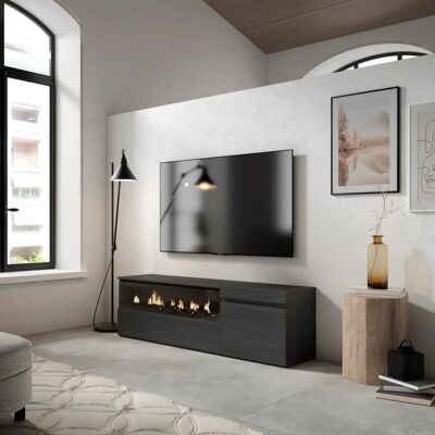 Skraut Home Modern TV Meubel - 150x45x35cm - Zwart Skraut Home Modern TV Meubel - 150x45x35cm - Zwart